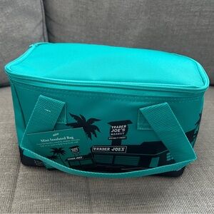 Trader Joe’s mini teal cooler bag.